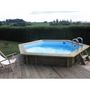 Wood surround above-ground pool-Aqualux-Piscine bois Enterrable Ronde ELORA - 125m x 420 c