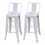 Bar stool-WHITE LABEL-Lot de 2 tabourets de bar en acier blanc