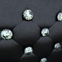 Double bed-WHITE LABEL-Lit cuir diamant 140 x 200 cm noir