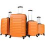 Suitcase with wheels-WHITE LABEL-Lot de 4 valises bagage abs orange