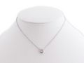Necklace-WHITE LABEL-Collier argenté pendentif scintillant gros strass 