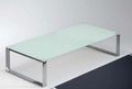 Rectangular coffee table-WHITE LABEL-Table basse MIAMI design en verre blanc