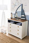 Children's drawer chest-WHITE LABEL-Commode 3 tiroirs design marin coloris blanc et bl
