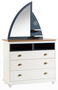 Children's drawer chest-WHITE LABEL-Commode 3 tiroirs design marin coloris blanc et bl