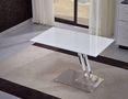 Liftable coffee table-WHITE LABEL-Table basse relevable STEP en verre sérigraphié bl