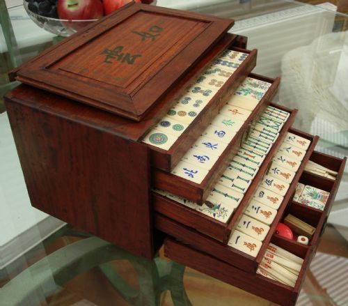 Serpentine Antiques - Mahjong set-Serpentine Antiques