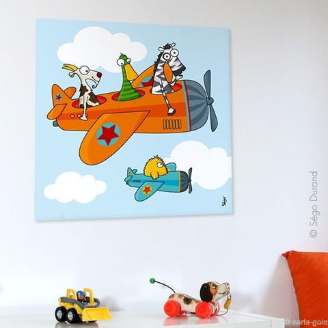 SERIE GOLO - Children's picture-SERIE GOLO-Toile imprimée Ça plane 60x60cm