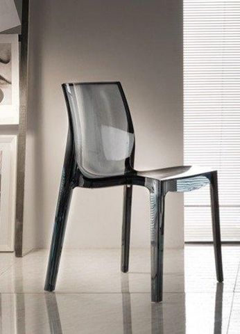 WHITE LABEL - Chair-WHITE LABEL-Lot de 2 chaises FALENA empilables en plexiglas fu