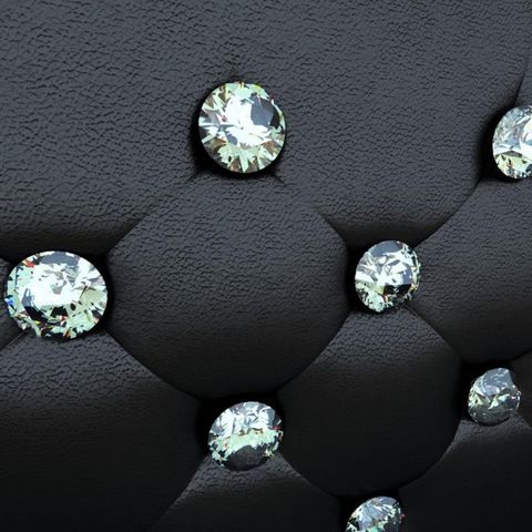 WHITE LABEL - Double bed-WHITE LABEL-Lit cuir diamant 140 x 200 cm noir