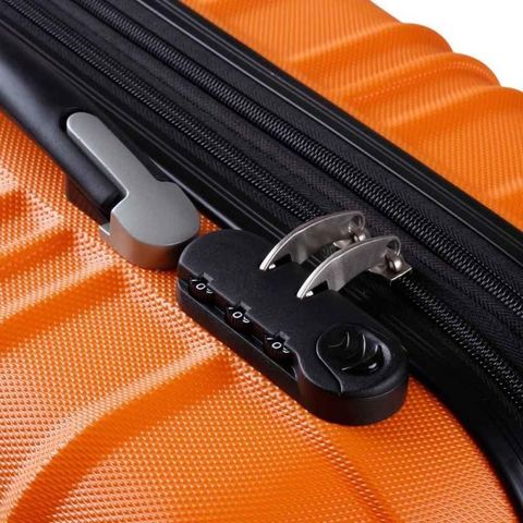 WHITE LABEL - Suitcase with wheels-WHITE LABEL-Lot de 4 valises bagage abs orange