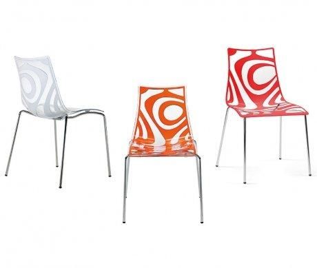 WHITE LABEL - Chair-WHITE LABEL-Lot de 2 chaises design TRIBAL transparente et ant