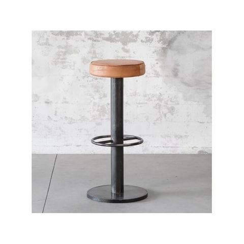 MANUFACTORI - Bar stool-MANUFACTORI-Tabouret de bar Steel cuir