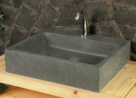 LIVING'ROC - Wash-hand basin-LIVING'ROC-lavabo en pierre (granit) ALPHA