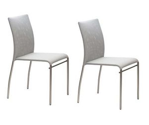 WHITE LABEL - lot de 2 chaises matrix design blanc - Stuhl