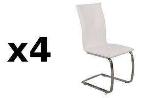WHITE LABEL - lot de 4 chaises swing en tissu enduit polyuréthan - Stuhl