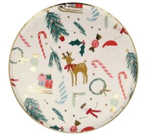 MERI MERI - festive motif - Pappteller Mit Weihnachtsmotiv