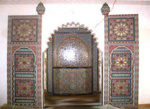 Artiwood Maroc - porte d'entrée en cèdre peinte a main - Doppelte Eingangstür