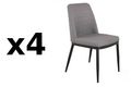 Stuhl-WHITE LABEL-Lot de 4 chaises LINKS design tissu gris clair