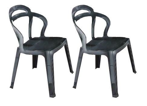 WHITE LABEL - Stuhl-WHITE LABEL-Lot de 2 chaises design RAINBOW en plexiglas gris 