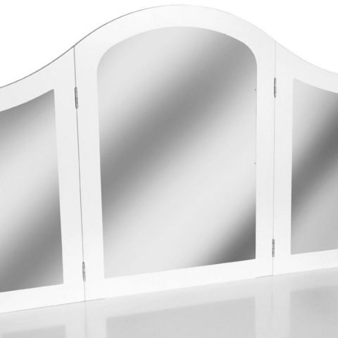 WHITE LABEL - Frisierkommode-WHITE LABEL-Coiffeuse avec miroir + tabouret inclus