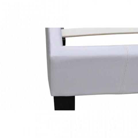 WHITE LABEL - Doppelbett-WHITE LABEL-Lit cuir 140 x 200 cm blanc