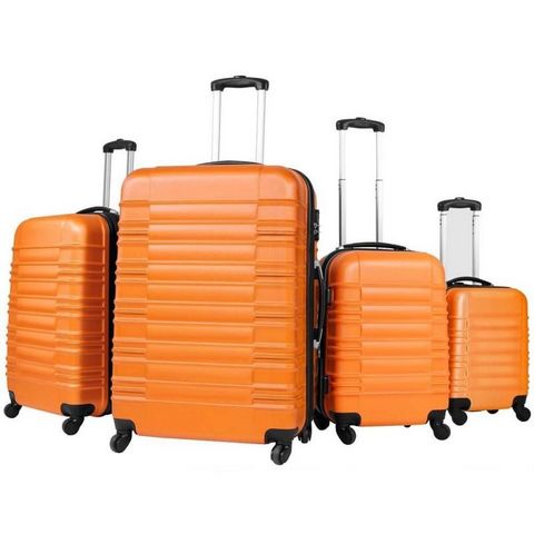 WHITE LABEL - Rollenkoffer-WHITE LABEL-Lot de 4 valises bagage abs orange