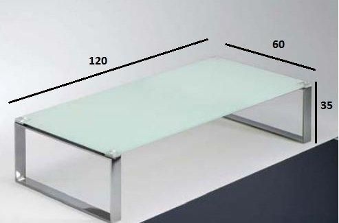 WHITE LABEL - Rechteckiger Couchtisch-WHITE LABEL-Table basse MIAMI design en verre blanc