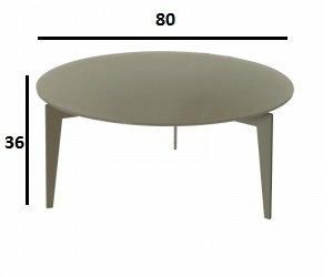 WHITE LABEL - Runder Couchtisch-WHITE LABEL-Table basse MIKY design ronde en verre taupe