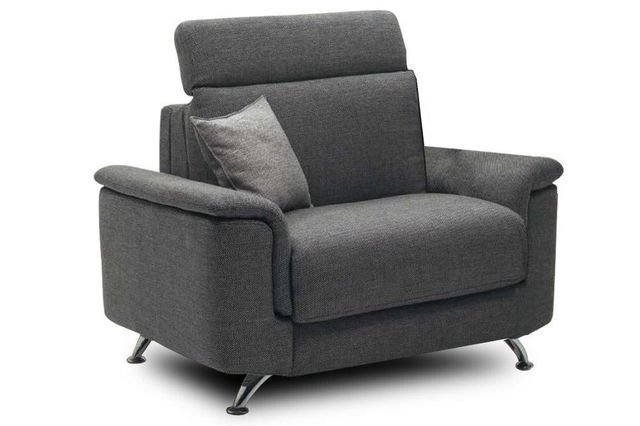 WHITE LABEL - Bettsessel-WHITE LABEL-Fauteuil EMPIRE tweed gris convertible ouverture R