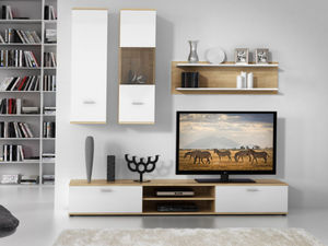 WHITE LABEL - meuble tv jeremiah - Mueble Tv Hi Fi