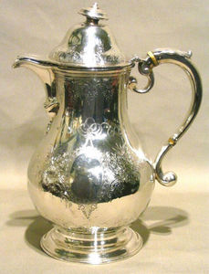 ERNEST JOHNSON ANTIQUES - silver coffee pot - Cafetera