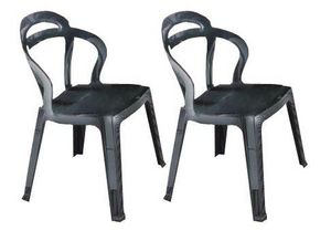 WHITE LABEL - lot de 2 chaises design rainbow en plexiglas gris  - Silla