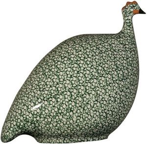 Les Céramiques De Lussan - pintade blanc moucheté vert canard - Escultura De Animal