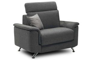 WHITE LABEL - fauteuil empire tweed gris convertible ouverture r - Sillón Cama