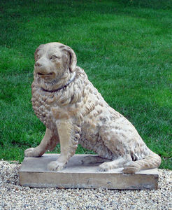 BARBARA ISRAEL GARDEN ANTIQUES - terra-cotta dog - Escultura De Animal