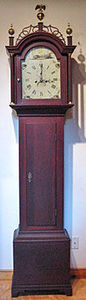 KIRTLAND H. CRUMP - cherry inlaid tall case clock - Reloj De Pie