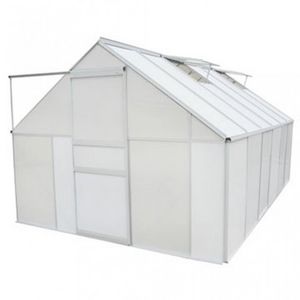 WHITE LABEL - serre de jardin polycarbonate 9,25 m² - Invernadero