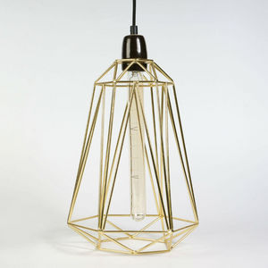 Filament Style - diamond 5 - suspension or câble noir ø21cm | lampe - Lámpara Colgante