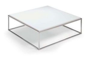 WHITE LABEL - table basse carré mimi blanche - Mesa De Centro Cuadrada