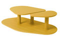 Mesa de centro forma original-MARCEL BY-Table basse rounded en chêne jaune citron 119x61x3
