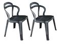 Silla-WHITE LABEL-Lot de 2 chaises design RAINBOW en plexiglas gris 