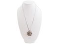 Collar-WHITE LABEL-Sautoir 75 cm argente pendentif double rose bijou 