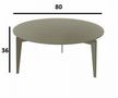 Mesa de centro redonda-WHITE LABEL-Table basse MIKY design ronde en verre taupe