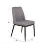 Silla-WHITE LABEL-Lot de 4 chaises LINKS design tissu gris clair