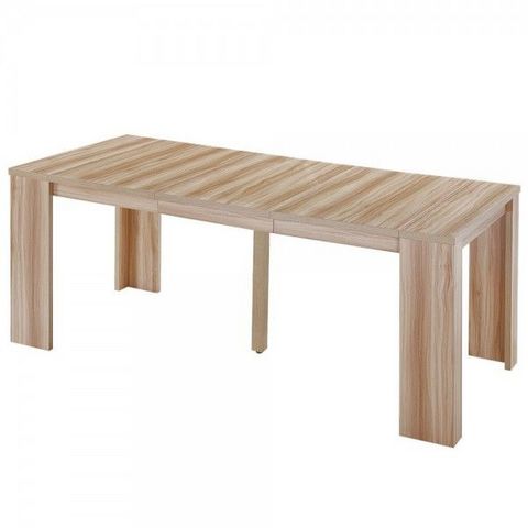 WHITE LABEL - Mesa de comedor rectangular-WHITE LABEL-Table console extensible 3 rallonges Lisboa