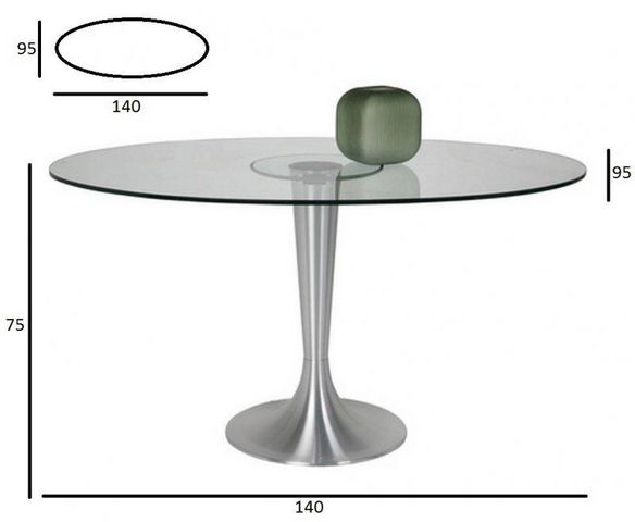 WHITE LABEL - Mesa de comedor redonda-WHITE LABEL-Table ovale POSSIBILITA pied métal brossé