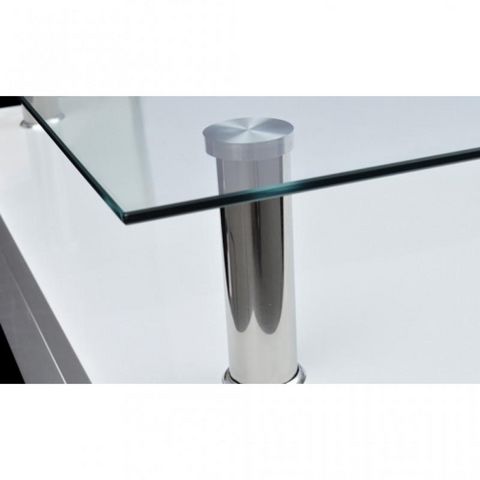 WHITE LABEL - Mesa de centro cuadrada-WHITE LABEL-Table basse design blanche verre