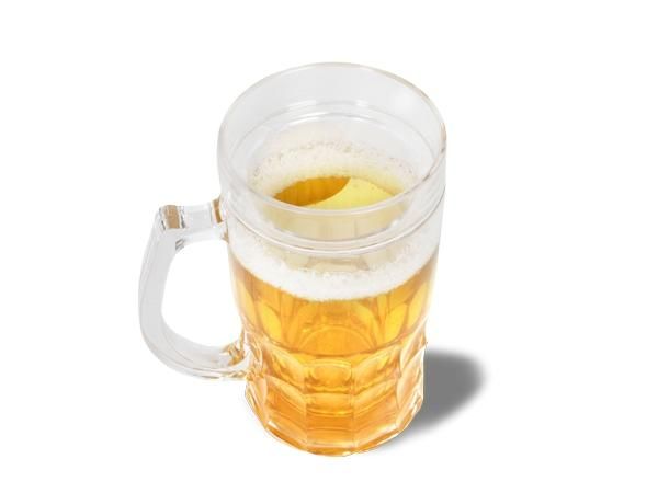 WHITE LABEL - Jarra de cerveza-WHITE LABEL-La chope bière réfrigérante XXL 650 ml doré shoote
