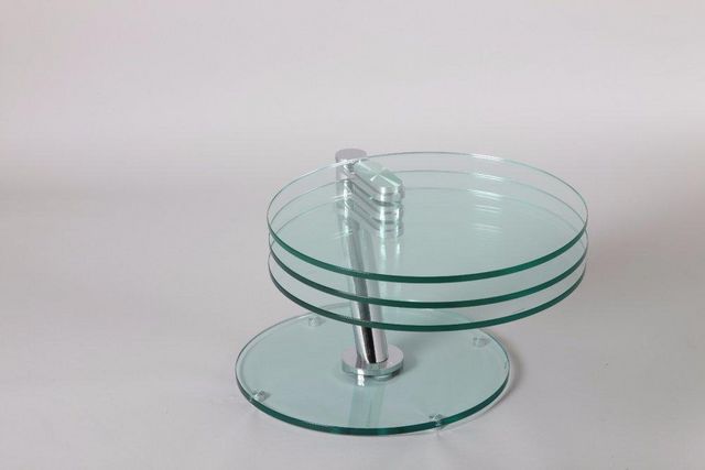 WHITE LABEL - Mesa de centro redonda-WHITE LABEL-Table basse NEMESIS en verre