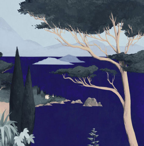Les Dominotiers - Papel pintado panorámico-Les Dominotiers-Lago di Garda Blue